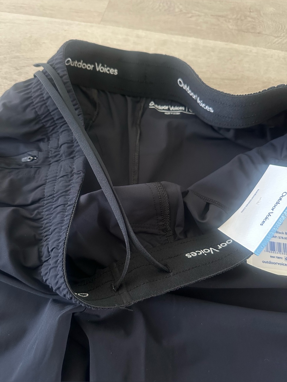 NWT Men’s Outdoor Voices Black HiFlex 5 Pocket Shorts with 7” Inseam Size Large - Picture 6 of 7
